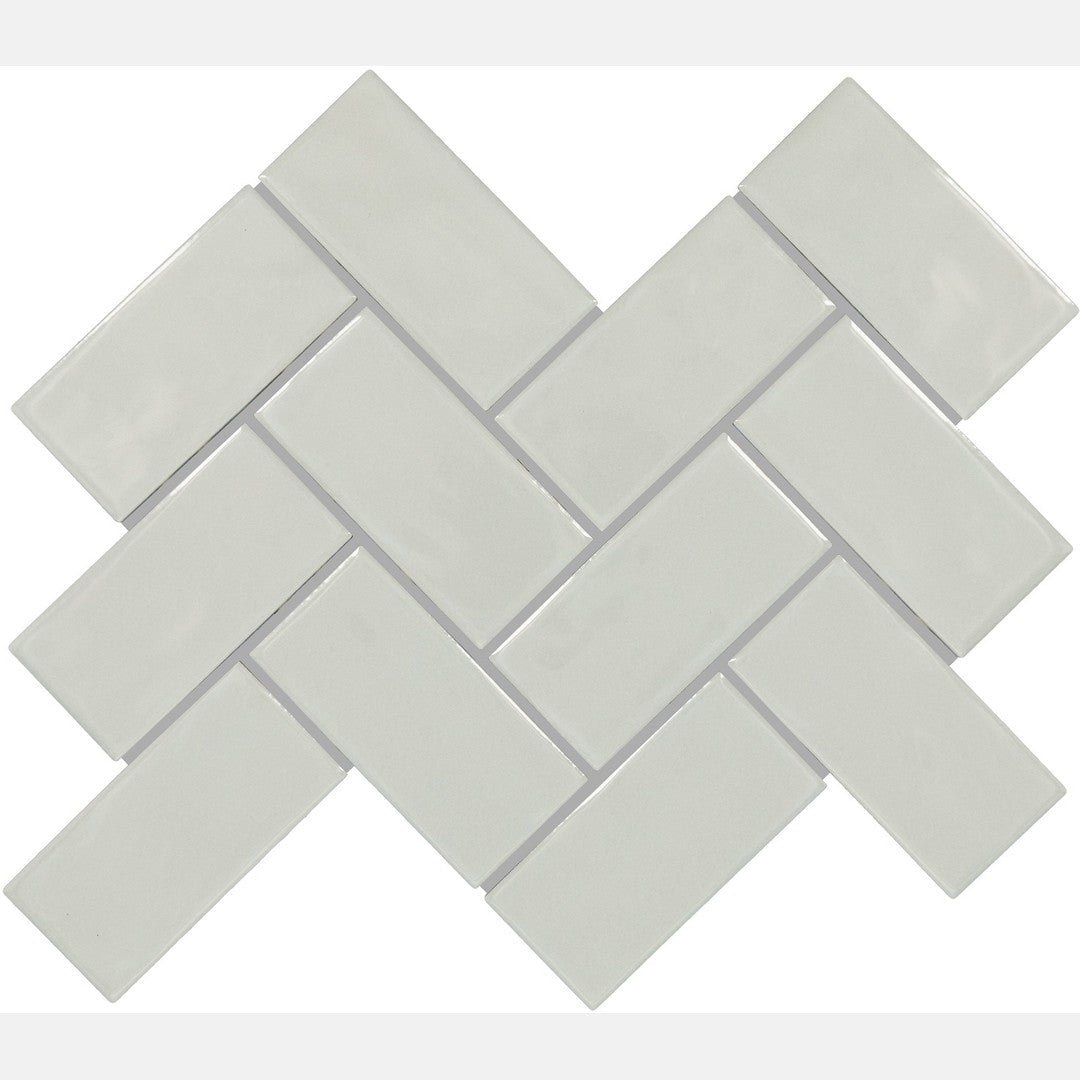 Marazzi Artezen 12" x 14" Glossy Ceramic Herringbone Mosaic