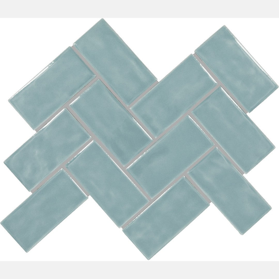 Marazzi Artezen 12" x 14" Glossy Ceramic Herringbone Mosaic