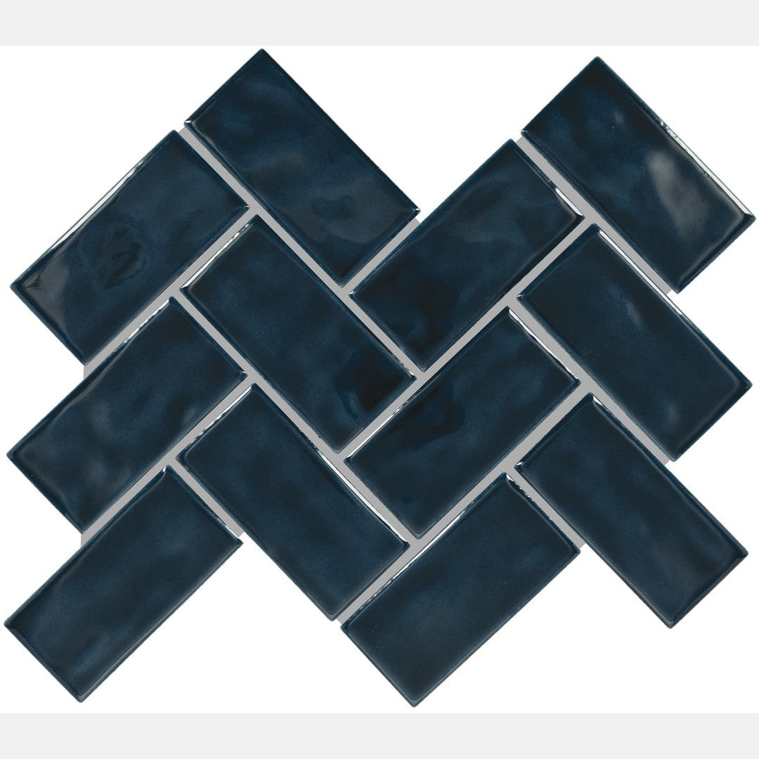 Marazzi Artezen 12" x 14" Glossy Ceramic Herringbone Mosaic