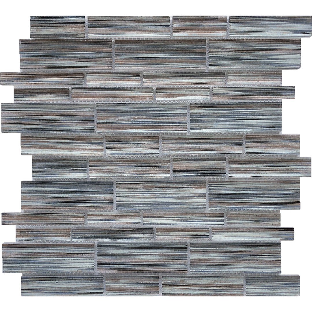 Tesoro Altona 12" x 12" Glossy Multi Linear Glass Mosaic
