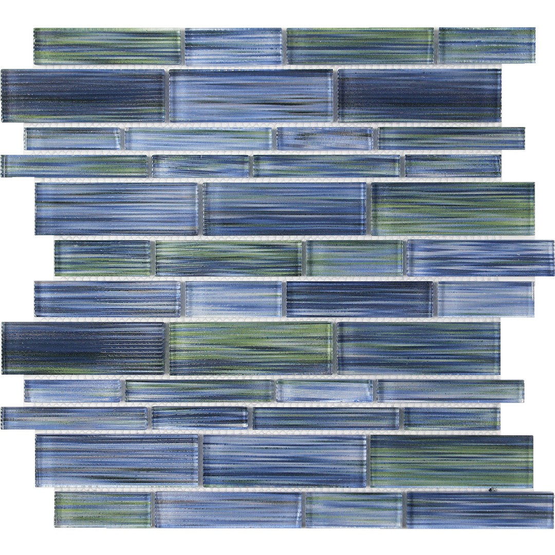 Tesoro Altona 12" x 12" Glossy Multi Linear Glass Mosaic