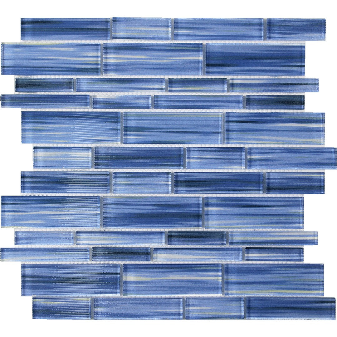 Tesoro Altona 12" x 12" Glossy Multi Linear Glass Mosaic
