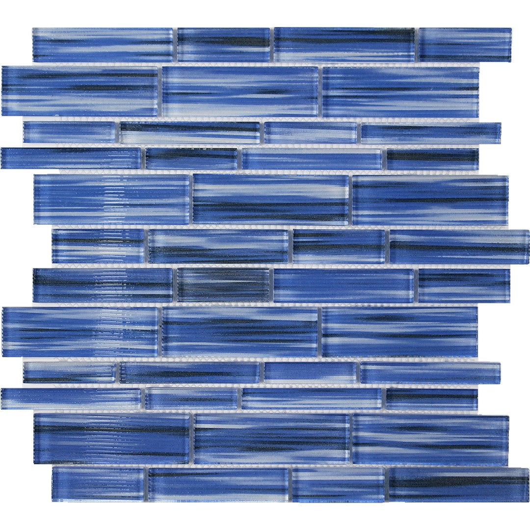Tesoro Altona 12" x 12" Glossy Multi Linear Glass Mosaic