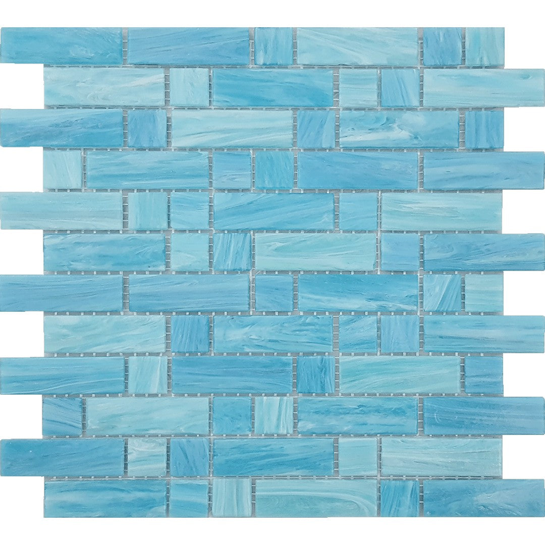 Tesoro Dash 11.75" x 12" Mixed Linear Blend Glass Mosaic