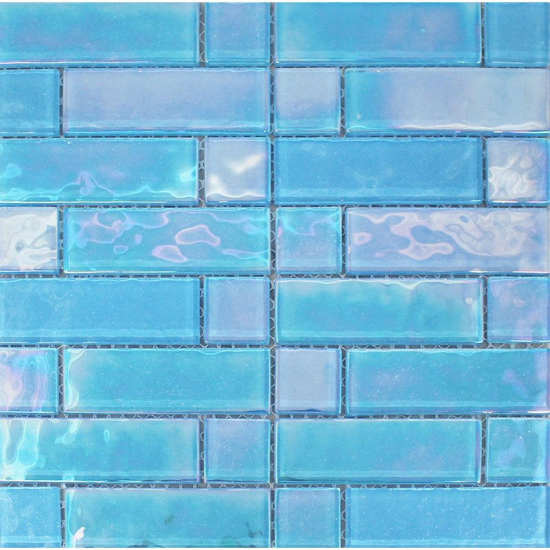 Tesoro Stardust 12" x 12" Glossy Multilinear Glass Mosaic