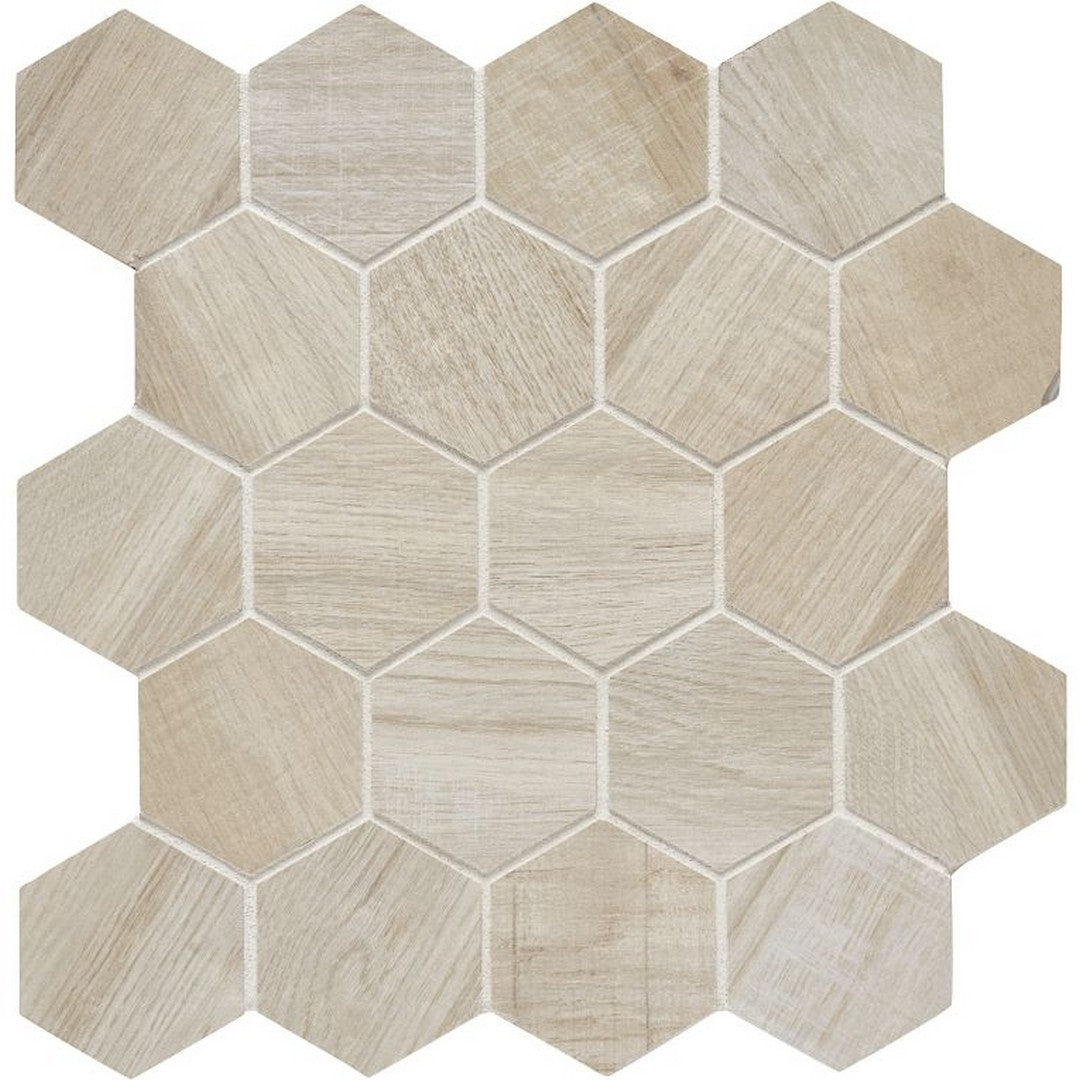 Arizona Aequa 10.5" x 11.25" Matte Rectified Porcelain 2.5" Hexagon Mosaic