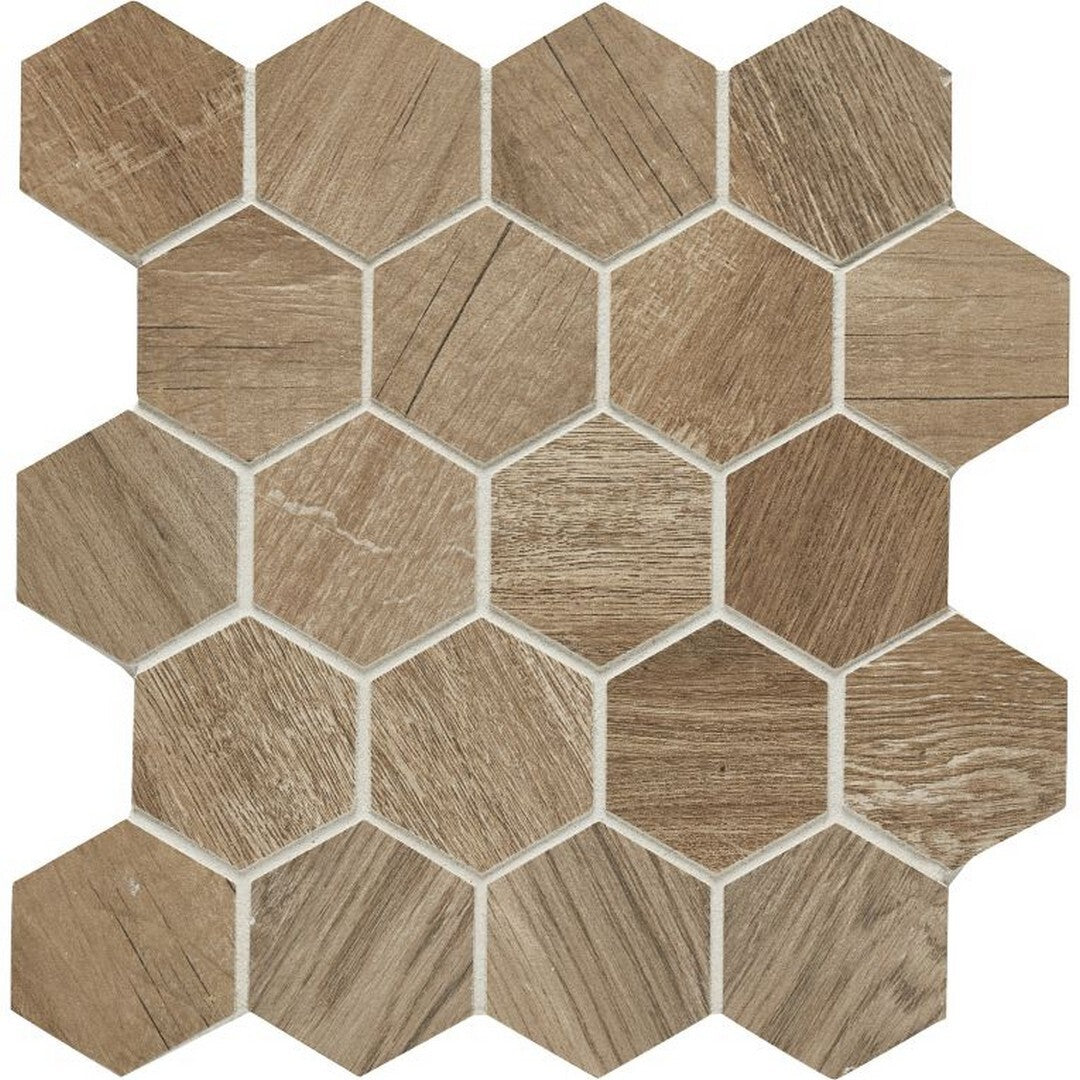 Arizona Aequa 10.5" x 11.25" Matte Rectified Porcelain 2.5" Hexagon Mosaic