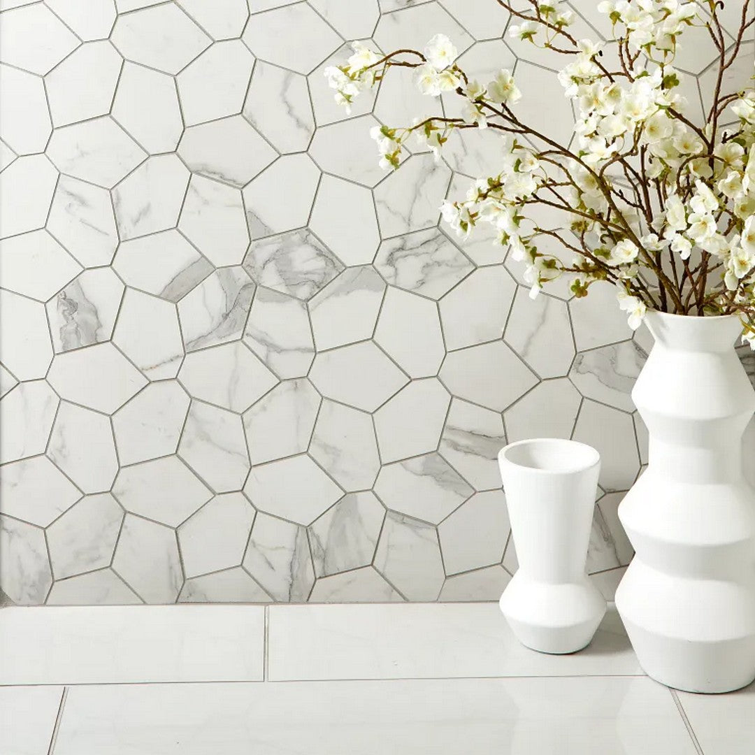 Arizona-Marvel-10-x-11-Matte-Rectified-Porcelain-Puzzle-Mosaic-Calacatta-Apuano