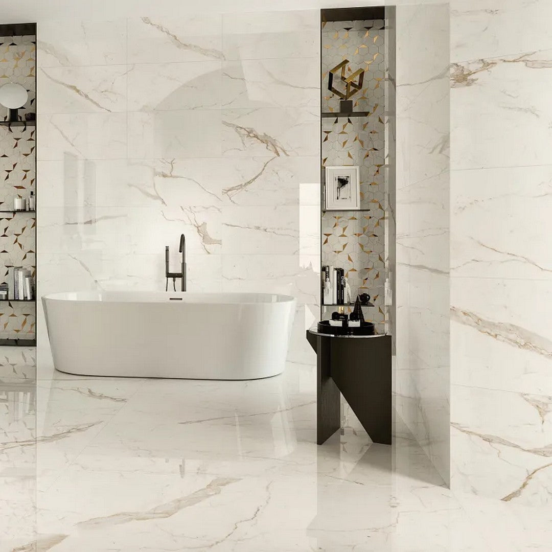 Arizona-Marvel-24-x-48-Polished-Rectified-Porcelain-Tile-Calacatta-Prestigio