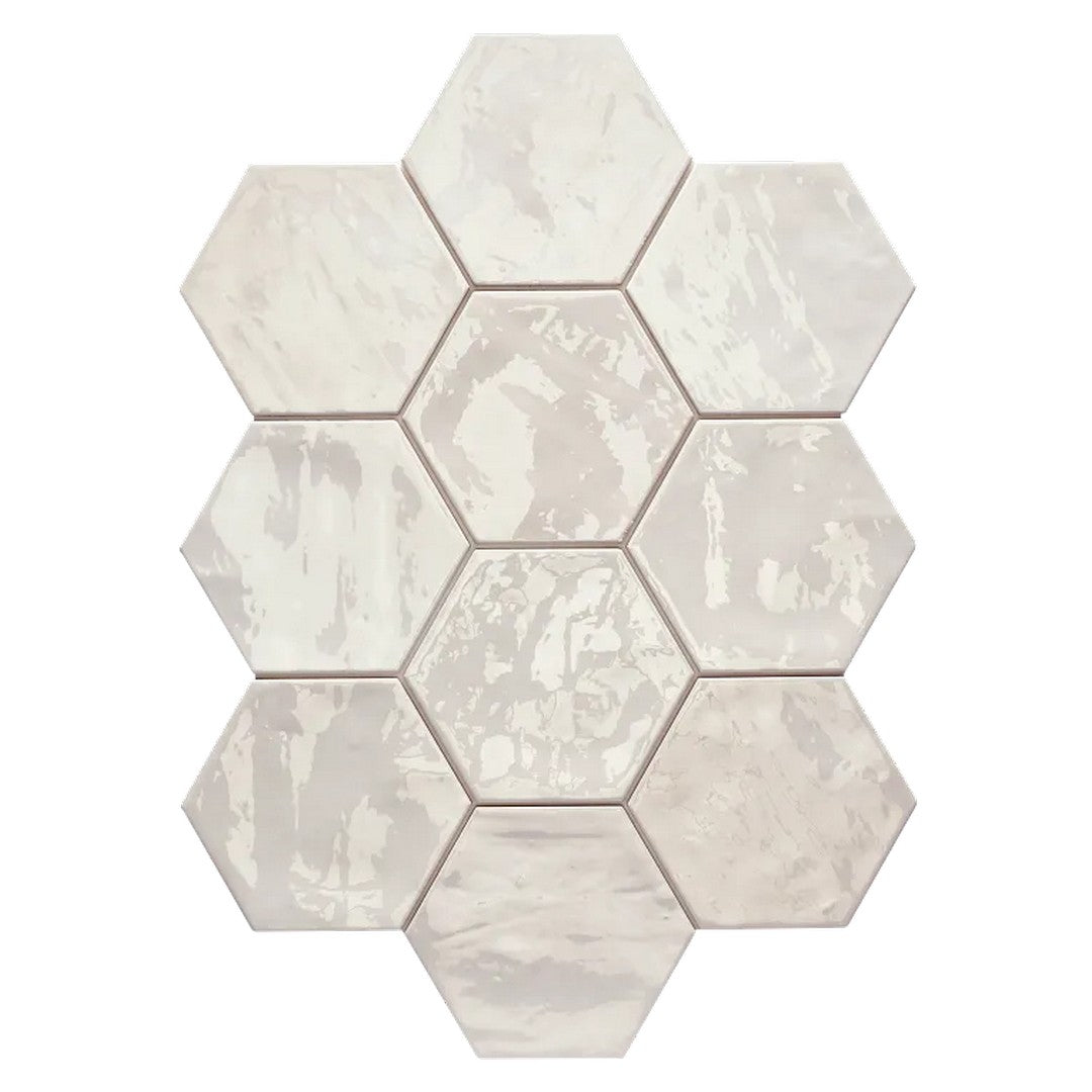 Arizona Spark 6" x 7" Glossy Ceramic Hexagon Wall Tile