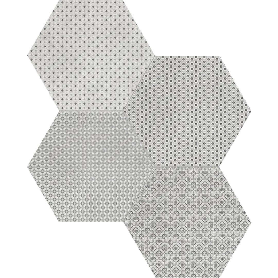 Arizona Tapestri 8.5" Glazed Porcelain Hexagon Mosaic