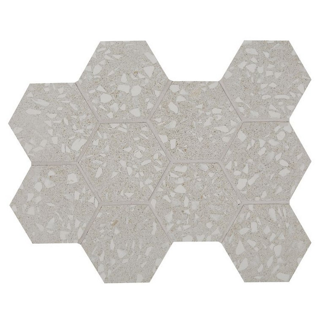 Arizona Terrazzo 11" x 11.25" Rectified Porcelain 4" Hexagon Mosaic