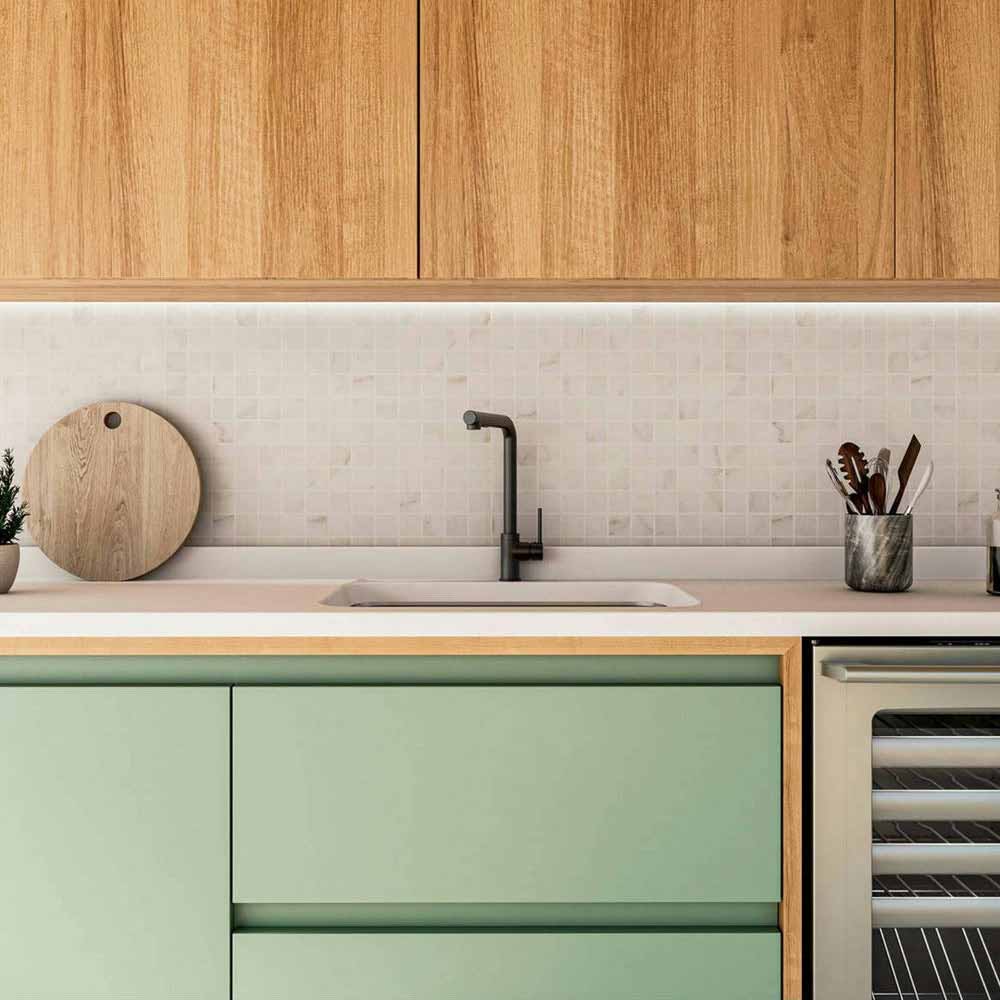 Alfagres Arabescato 12" x 12" Matte Ceramic 2" Mesh Mosaic