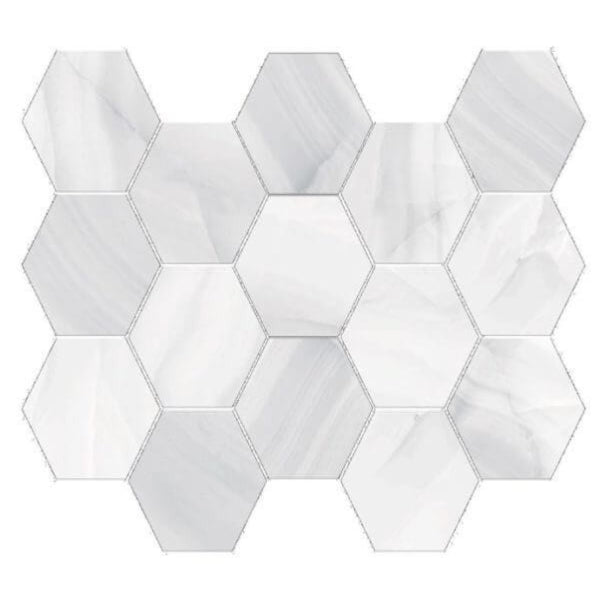 Happy Floors Athena 10" x 14" Natural Porcelain 2" Hexagon Mosaic