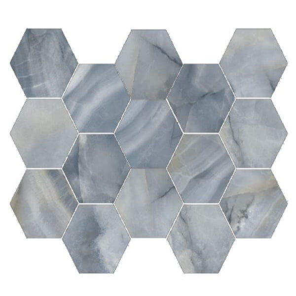 Happy Floors Athena 10" x 14" Natural Porcelain 2" Hexagon Mosaic
