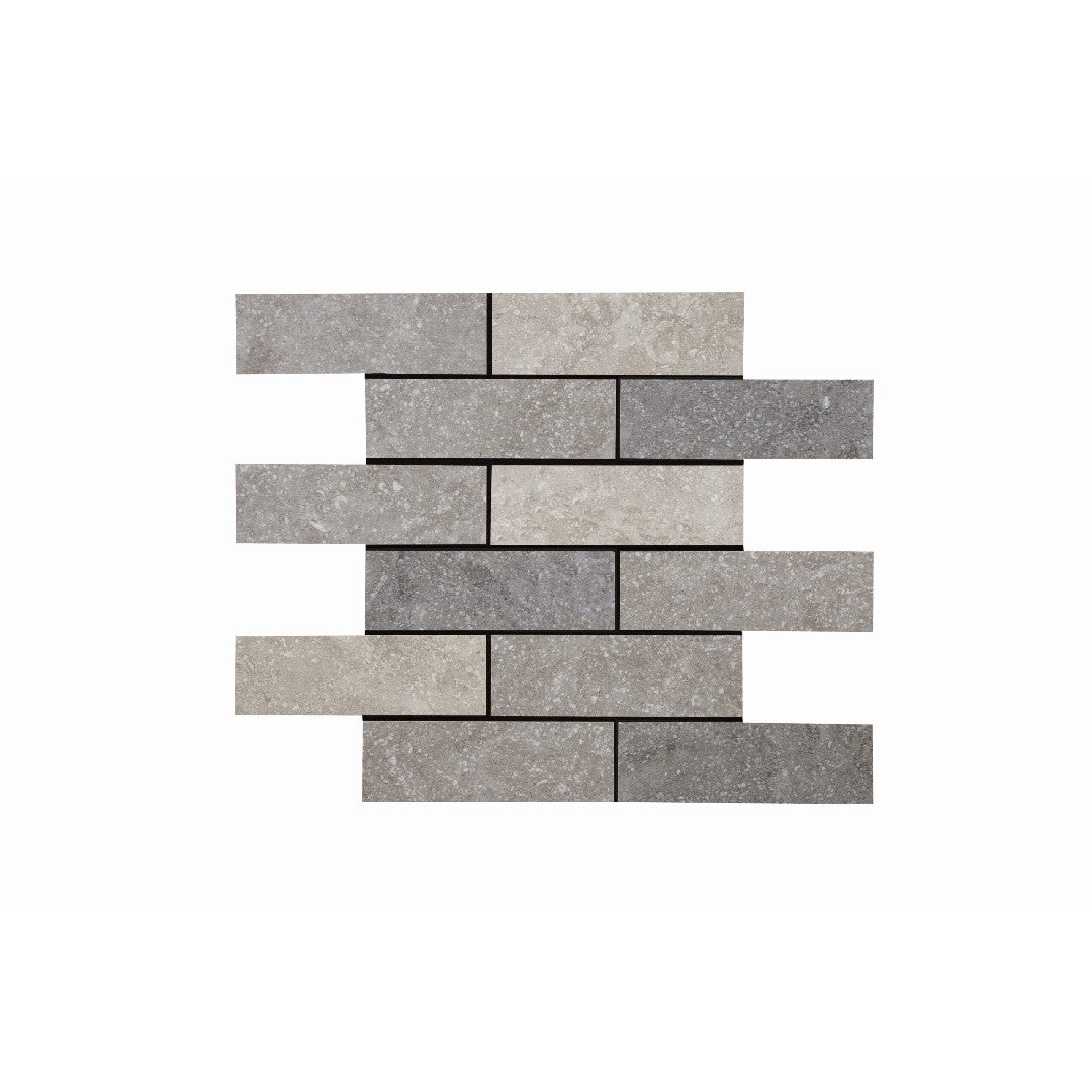 Crossville Beljn 12" x 15" Unpolished Porcelain 2x6" Blend Brick Mosaic