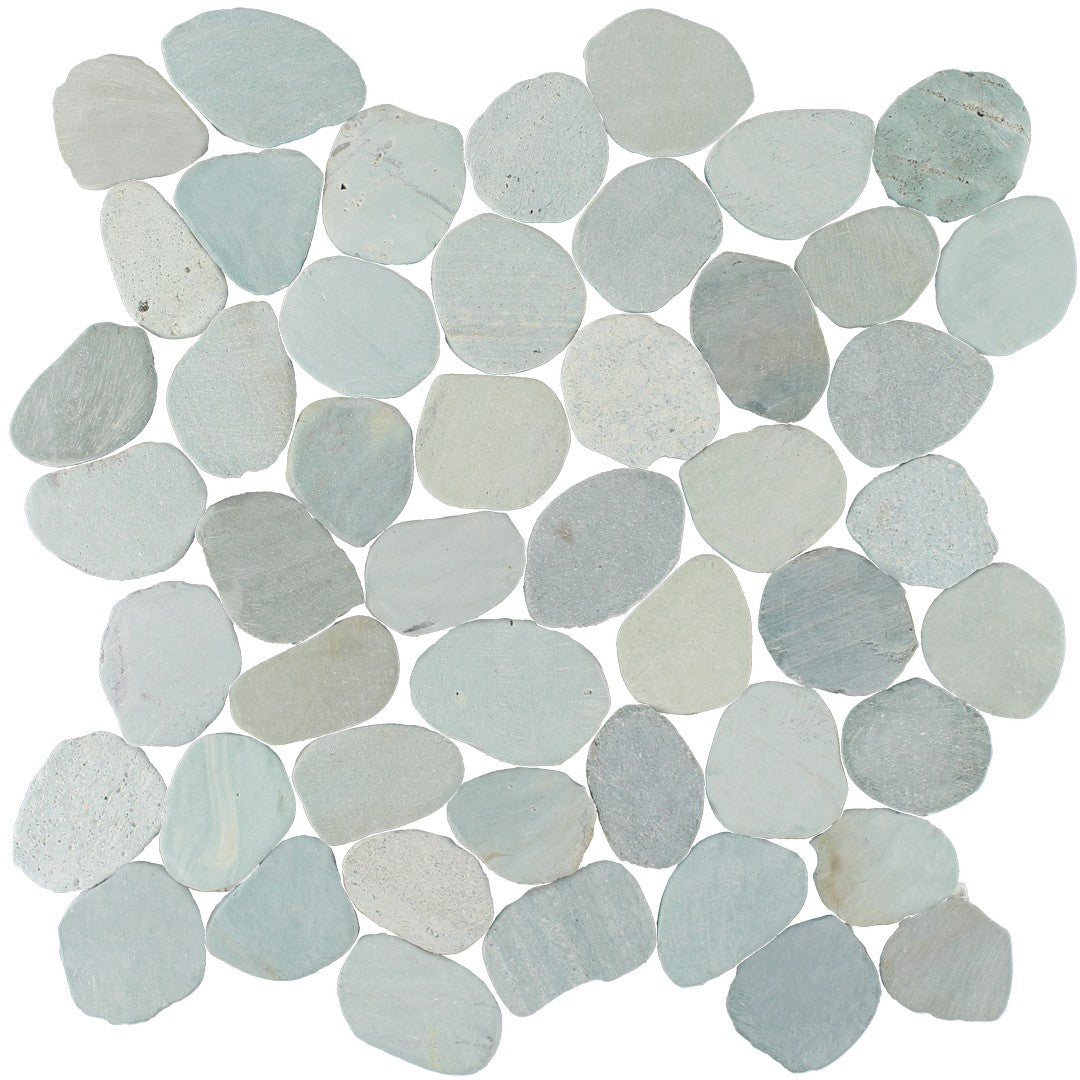 Tesoro Beachstones 11.75" x 11.75" Interlocking Sliced Natural Stone Mosaic