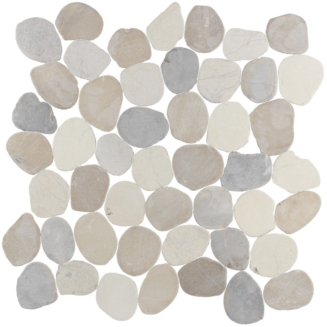 Tesoro Beachstones 11.75" x 11.75" Interlocking Sliced Natural Stone Mosaic