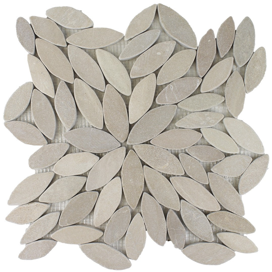 Tesoro Ocean Stones 11.75" x 11.75" Natural Stone Sliced Flower Mosaic