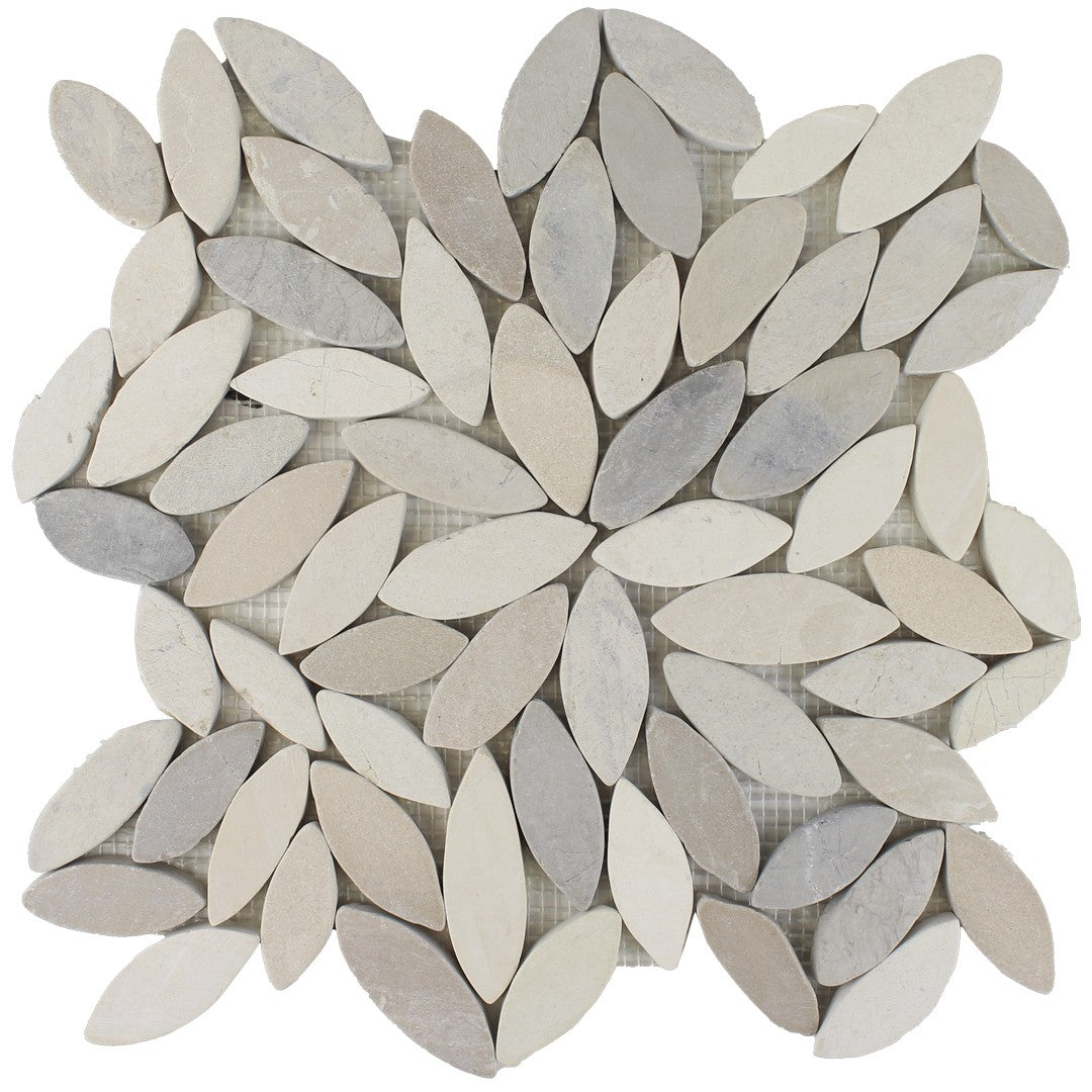 Tesoro Ocean Stones 11.75" x 11.75" Natural Stone Sliced Flower Mosaic