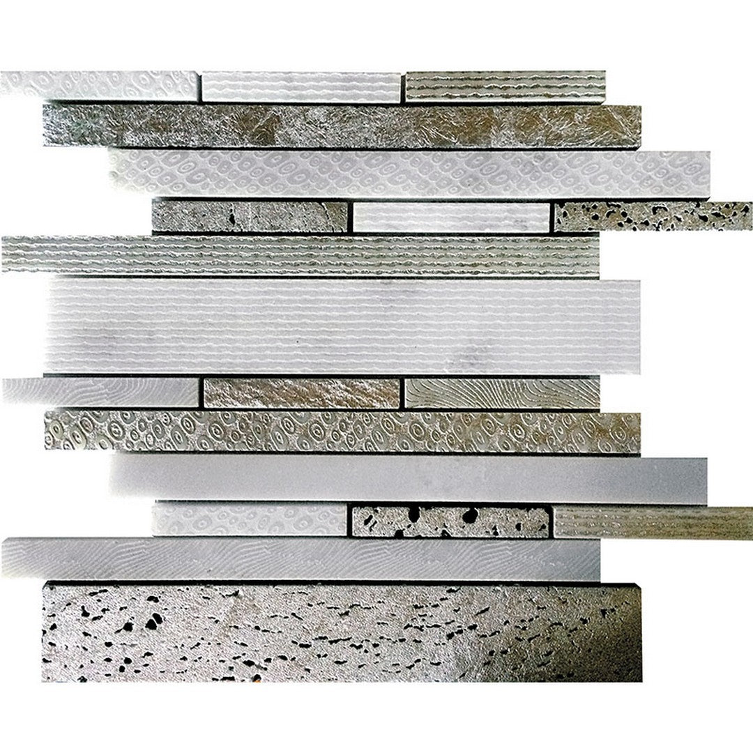 MiR Artistic 11.8" x 11.8" Natural Stone Linear Mosaic