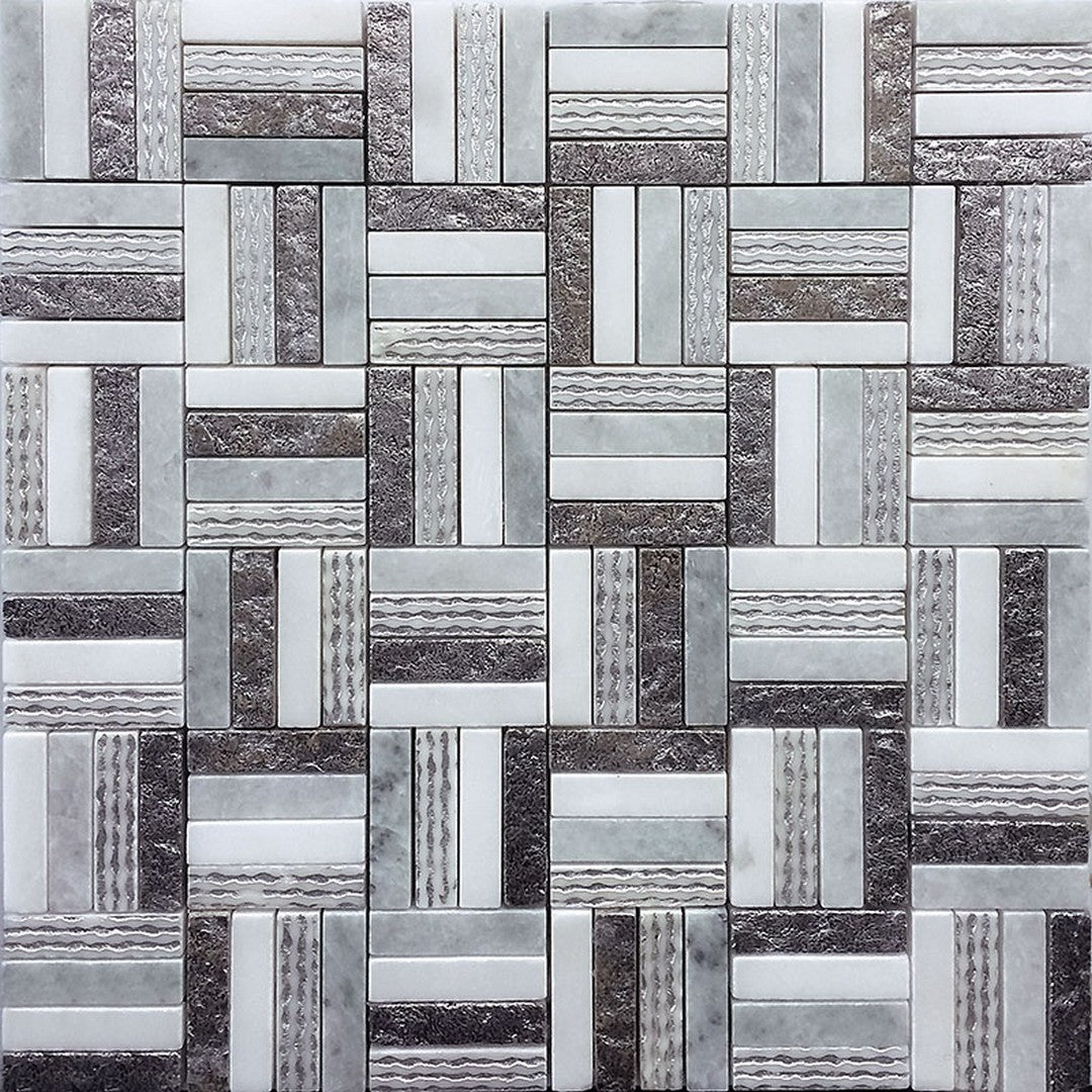 MiR Artistic 11.8" x 11.8" Natural Stone Linear Mosaic