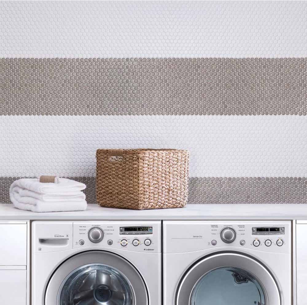 Bedrosians 360° 12" x 12" Matte Penny Round Mosaic