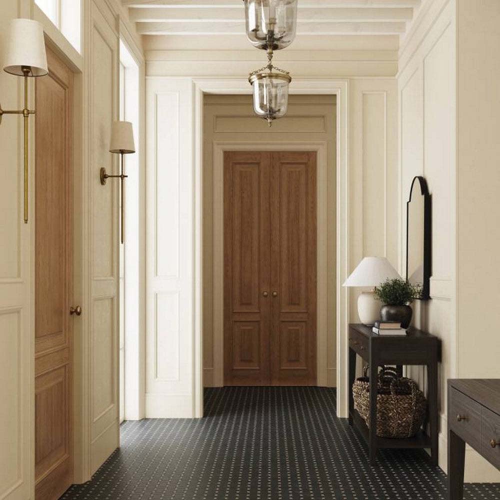 Bedrosians Marble 11.25" x 11.25" Honed Jumbo Basketweave Dot Mosaic