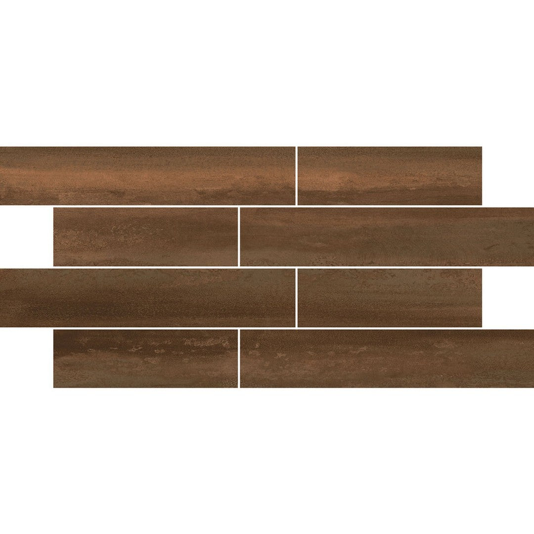 Emser Fixt Metal 12" x 24" Matte Brick Porcelain Mosaic