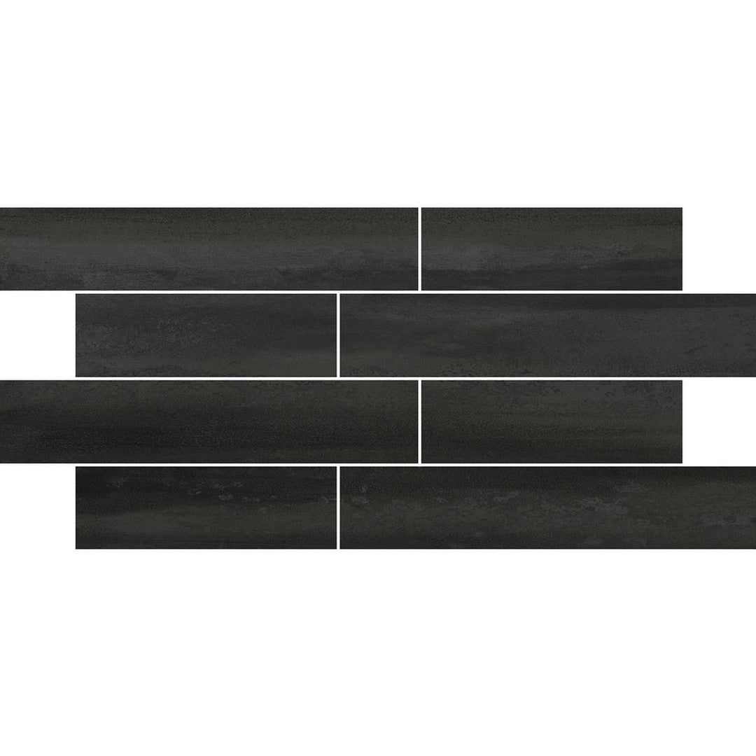 Emser Fixt Metal 12" x 24" Matte Brick Porcelain Mosaic