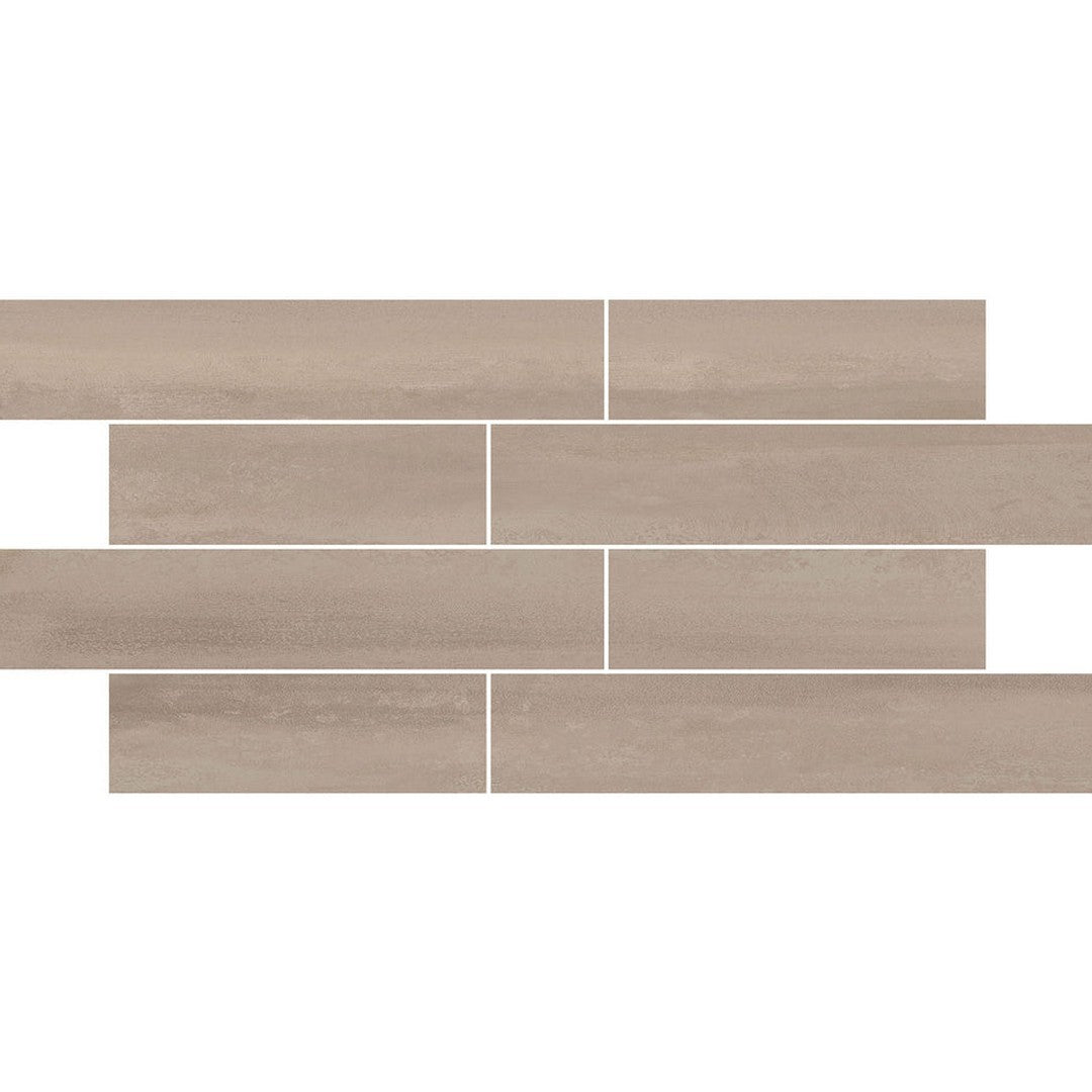 Emser Fixt Metal 12" x 24" Matte Brick Porcelain Mosaic