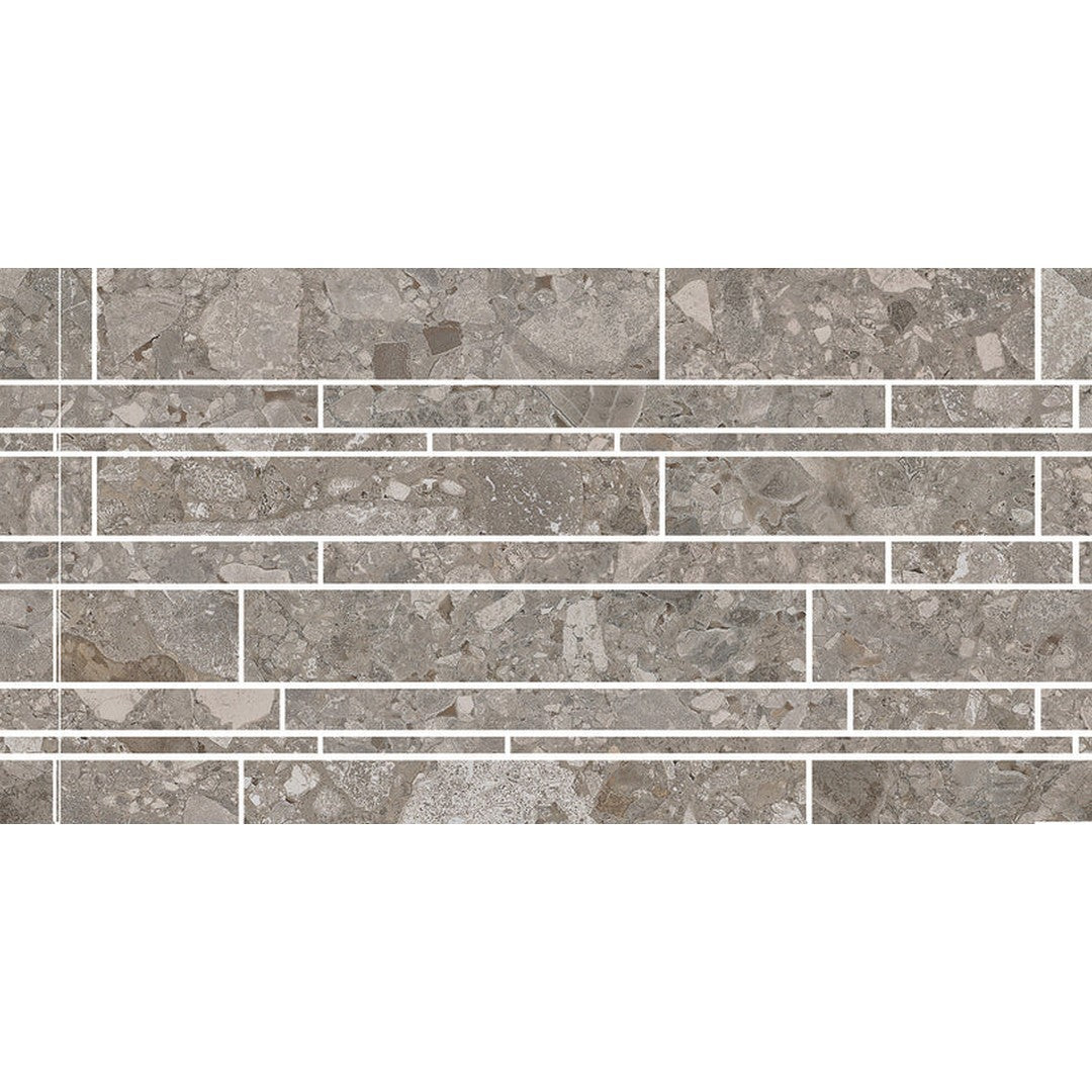 Emser Fixt Stone 12" x 24" Matte Linear Porcelain Mosaic