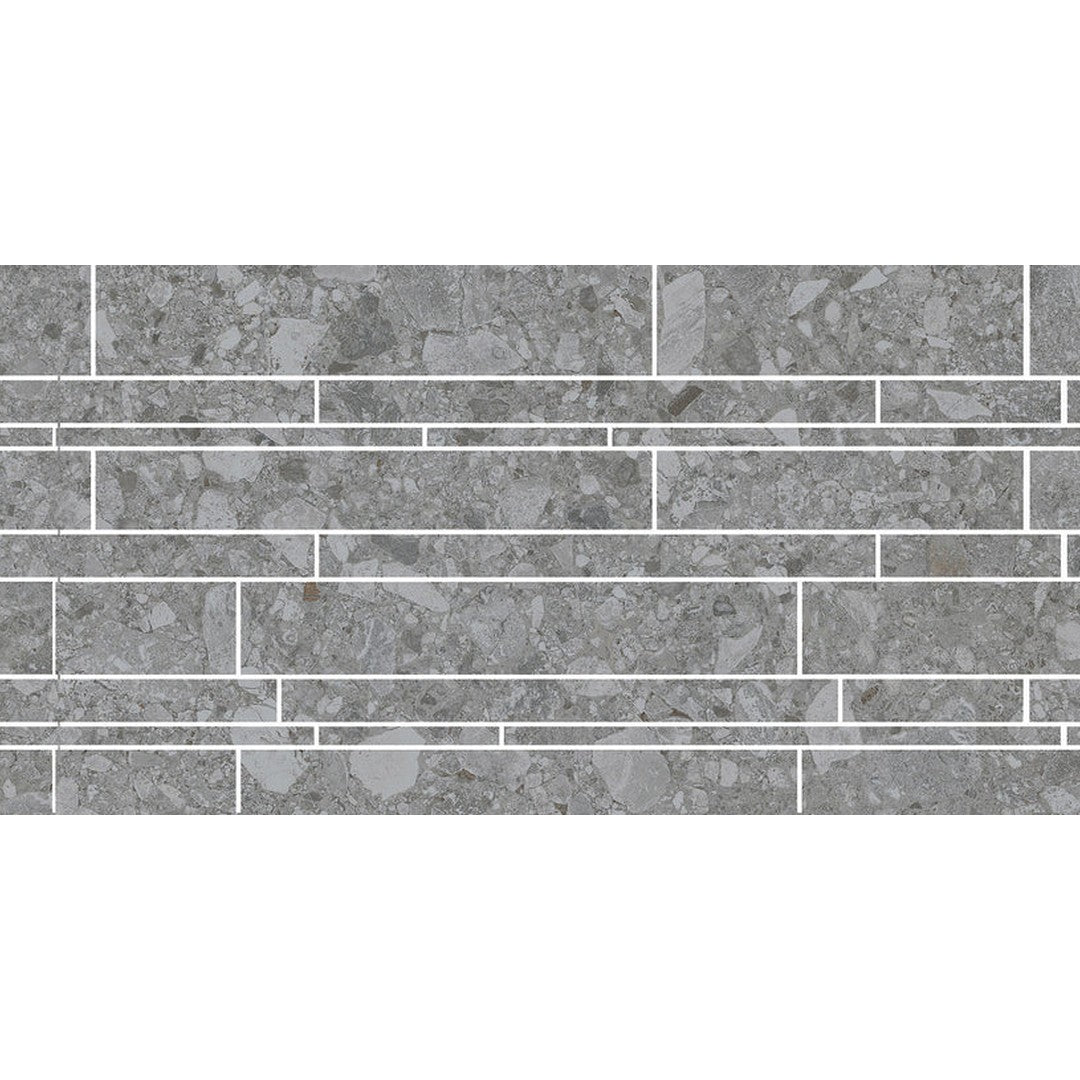 Emser Fixt Stone 12" x 24" Matte Linear Porcelain Mosaic