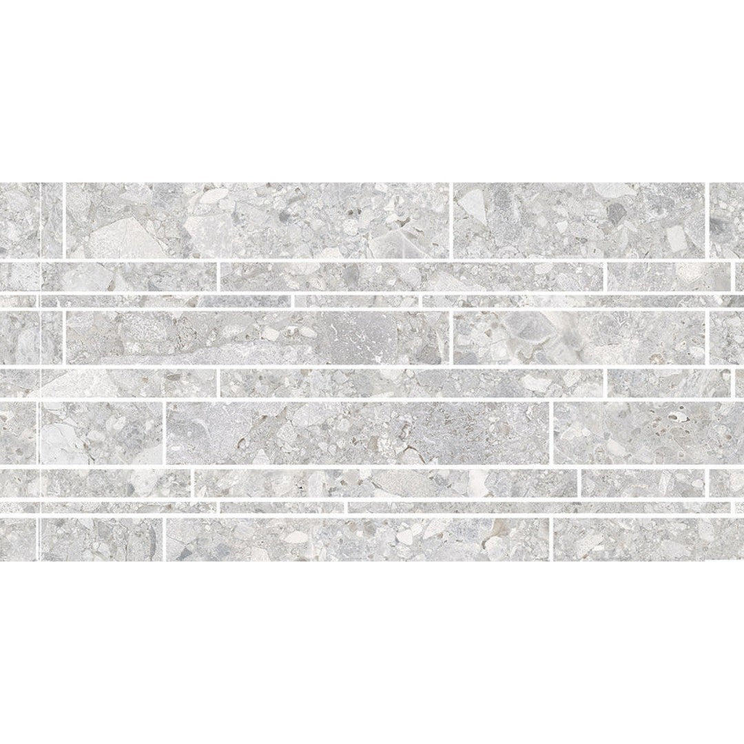Emser Fixt Stone 12" x 24" Matte Linear Porcelain Mosaic