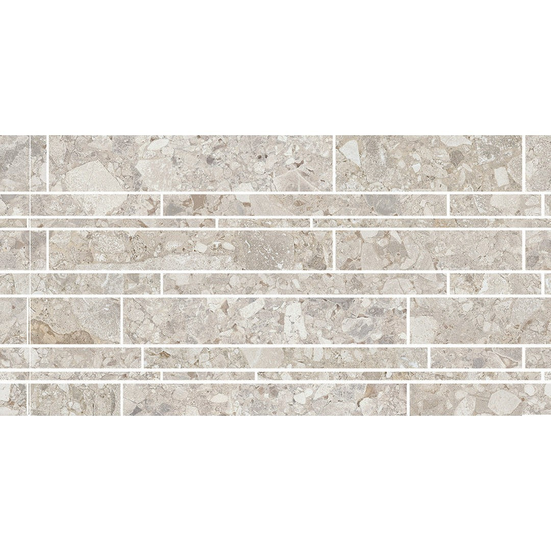 Emser Fixt Stone 12" x 24" Matte Linear Porcelain Mosaic