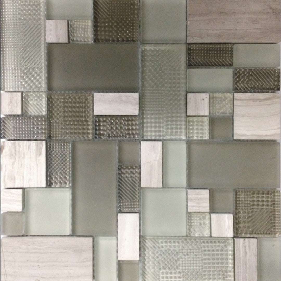 MiR Hawaii 11.7" x 11.7" Glass & Stone Modular Mosaic