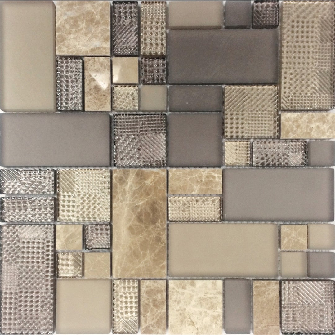 MiR Hawaii 11.7" x 11.7" Glass & Stone Modular Mosaic