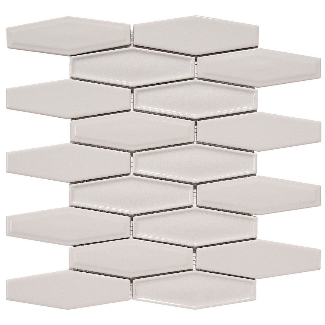 Crossville Elongated Hexagon 10" x 11" Glossy Porcelain Mosaic