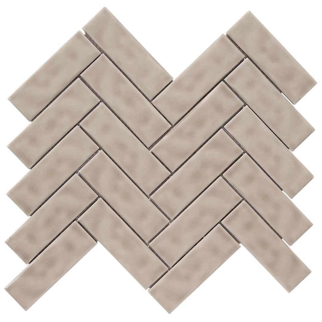 Crossville Sophia 10" x 12" Glossy Herringbone Porcelain Mosaic