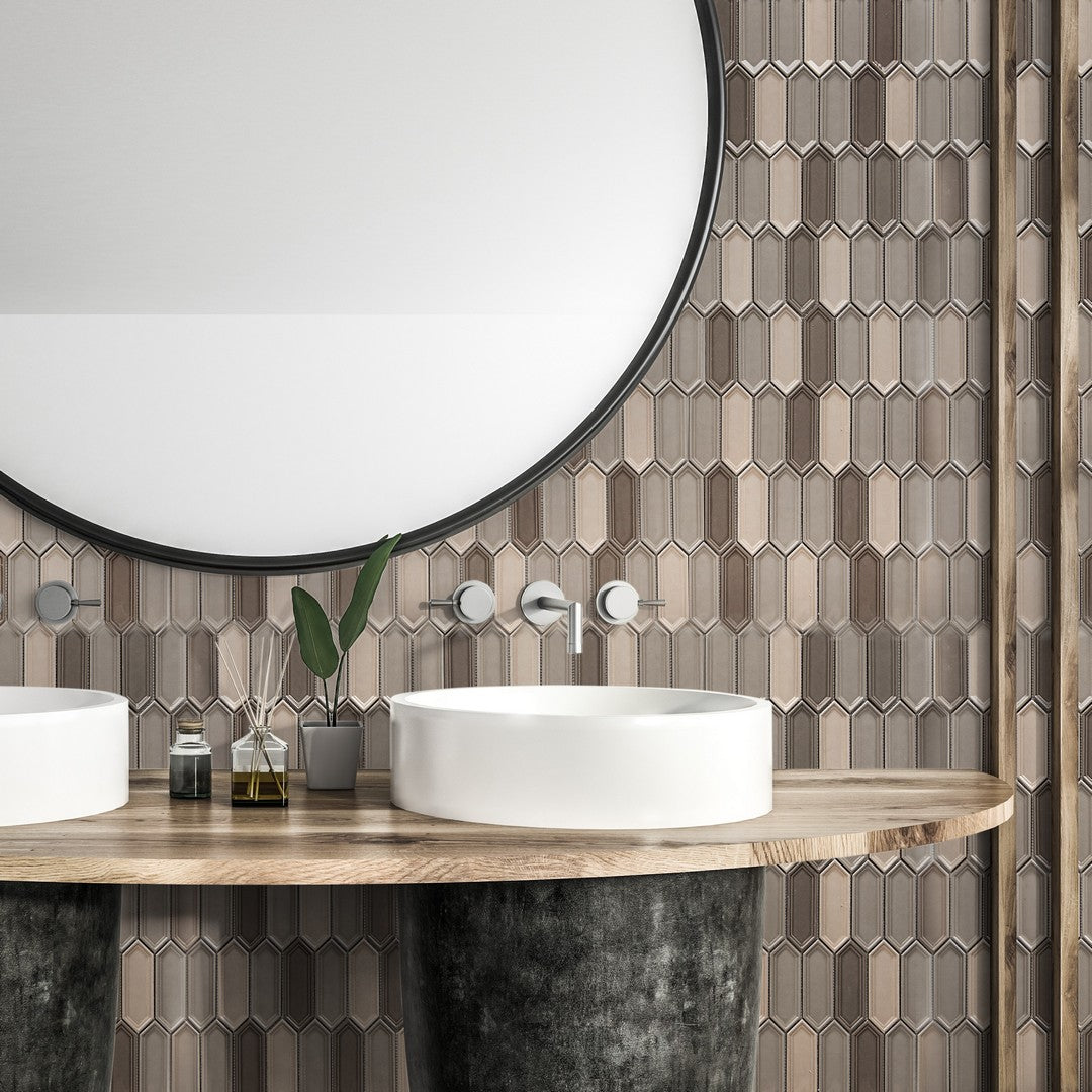 Crossville-Sophia-12-x-12-Glossy-Small-Picket-Porcelain-Mosaic-Taupe-Blend