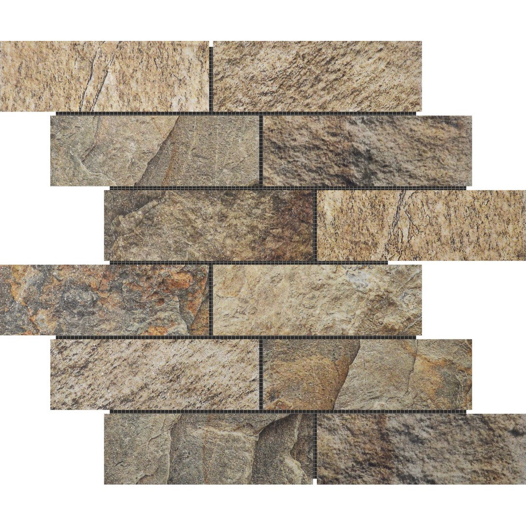 Bati Orient Wood Series 12" x 12" Ceramic 2x6" Brick Mosaic