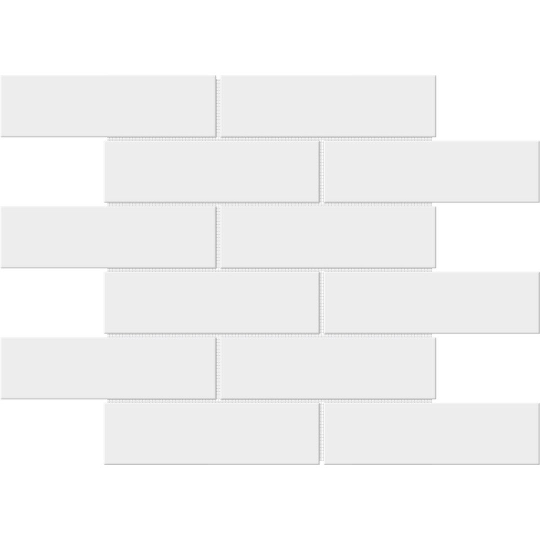 Bati Orient Zellige 12" x 12" Interlocking Glossy 2x6" Brick Pattern Ceramic Mosaic