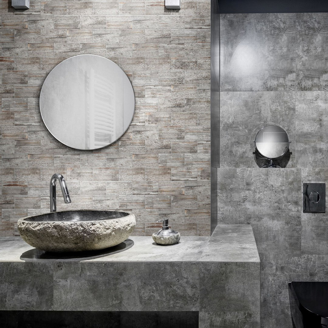 Bati-Orient-Industrial-12-x-12-Glazed-Ceramic-2.8x6-Linear-Relief-Pattern-Mosaic-Silver