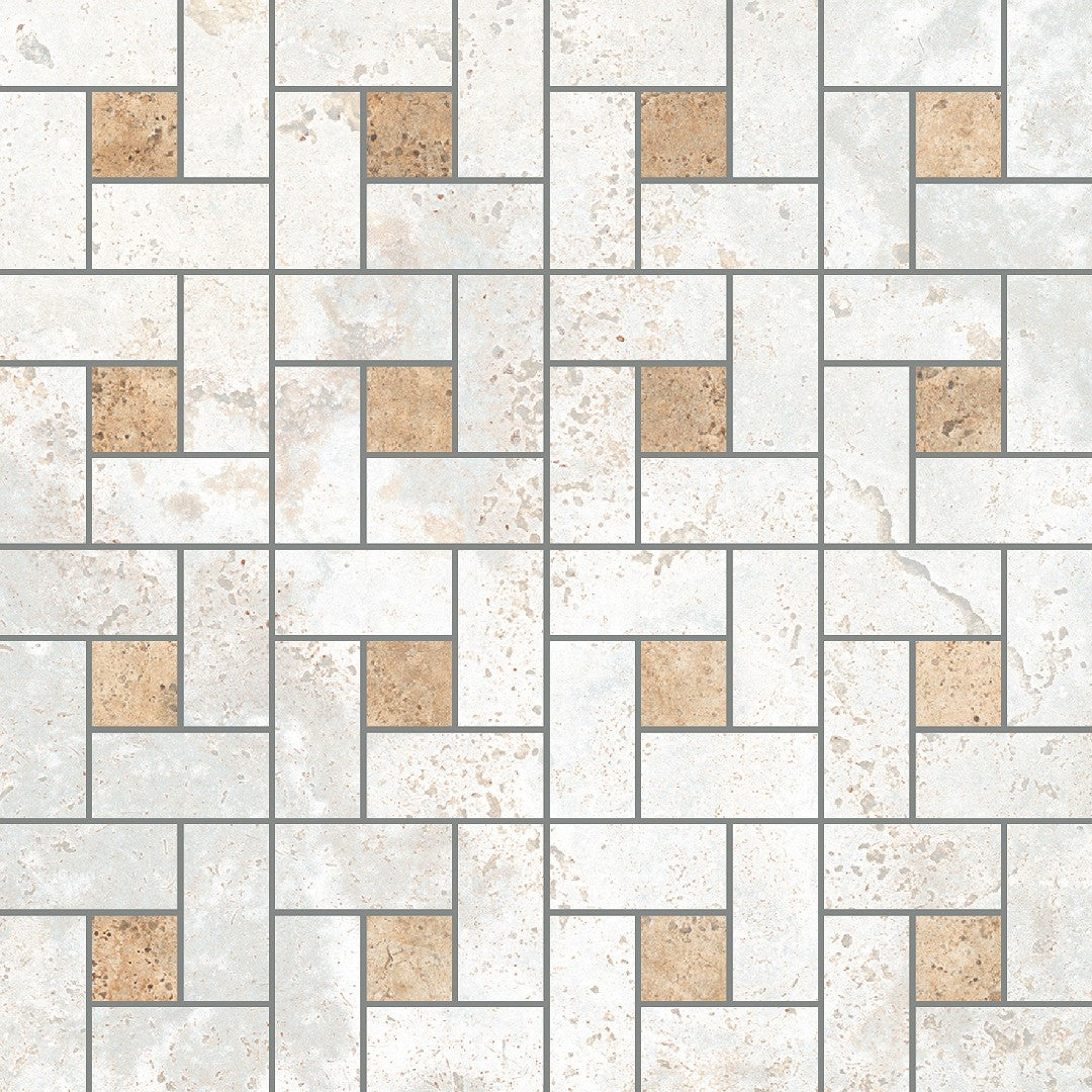 Century Aurum 12" x 12" Natural Porcelain Pinwheel Mosaic