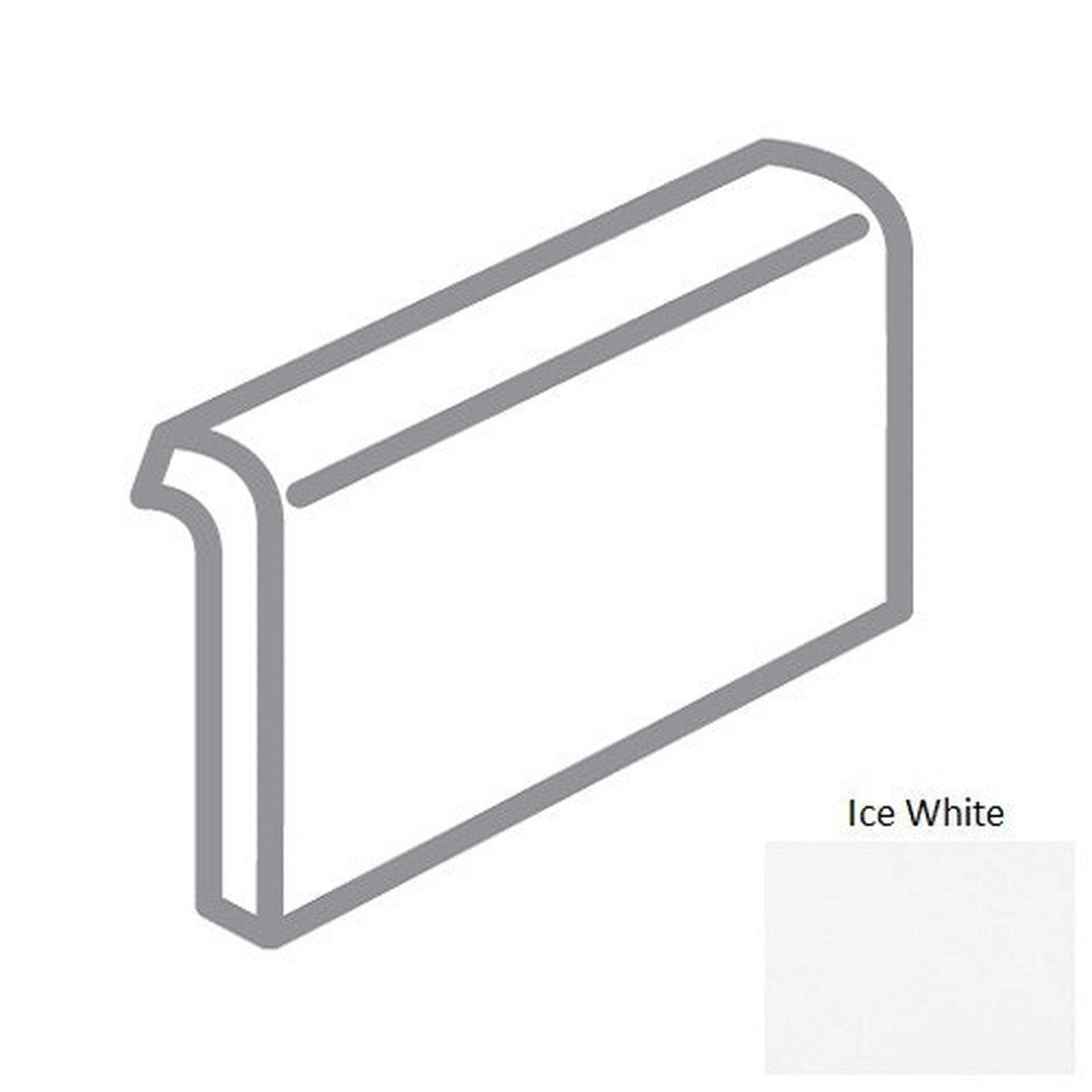 Bedrosians Traditions 2" x 6" Glossy Ceramic Wall Trim Mud Cap