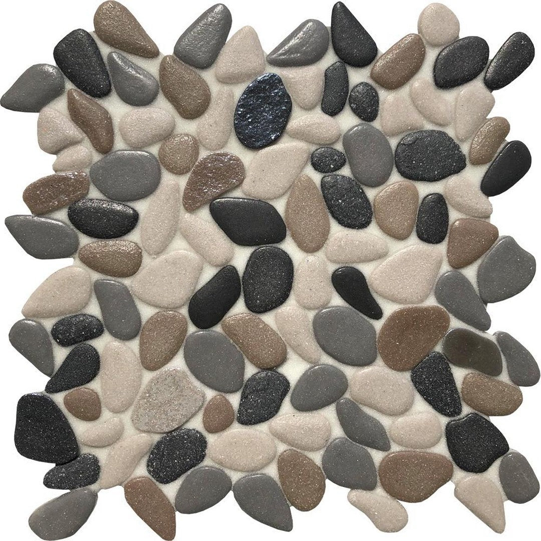 Tesoro Liquid Rocks 10.5" x 10.5" Random Pebble Glass Mosaic