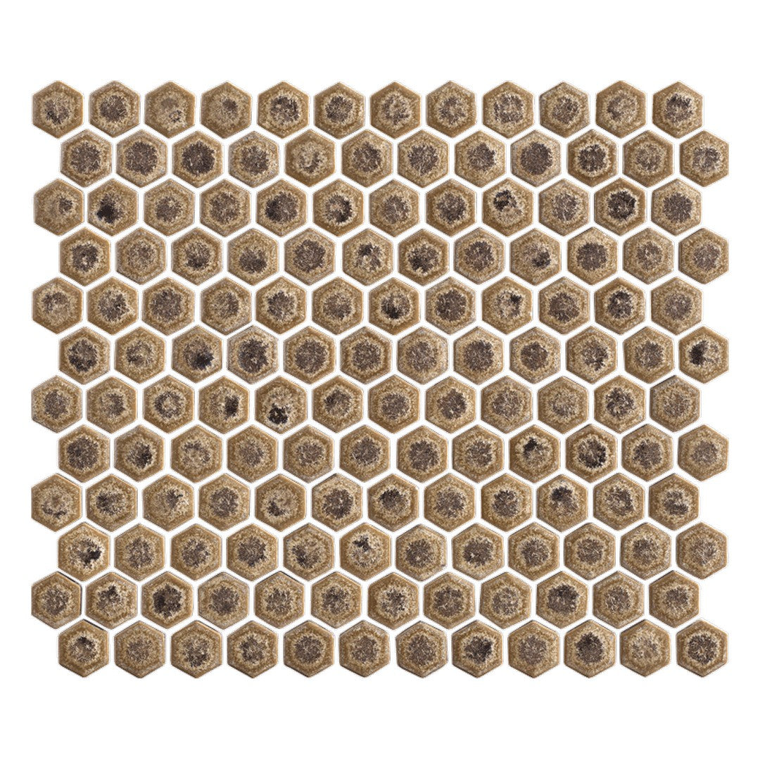 Maniscalco Stone Chameleon 10.2" x 11.7" Glossy Porcelain 1" Hexagon Mosaic