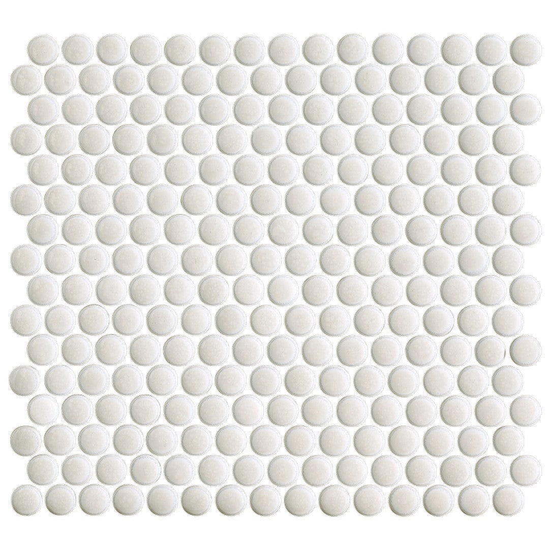 Maniscalco Stone Chameleon 11.2" x 12.5" Glossy Porcelain 3x4" Penny Round Mosaic