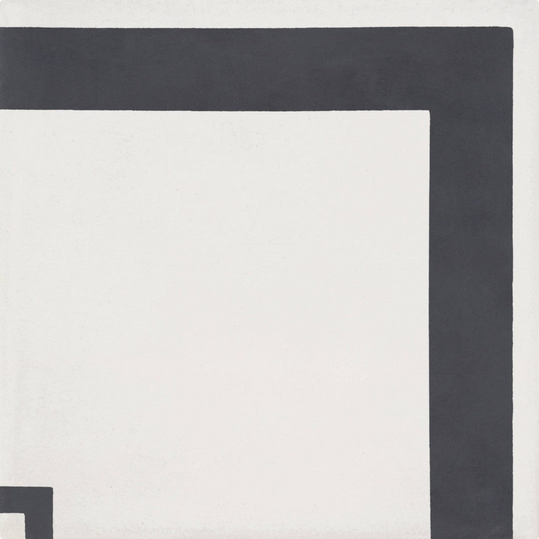 Bati Orient Cement 8" x 8" Matte Corner Line Modern Square Tile