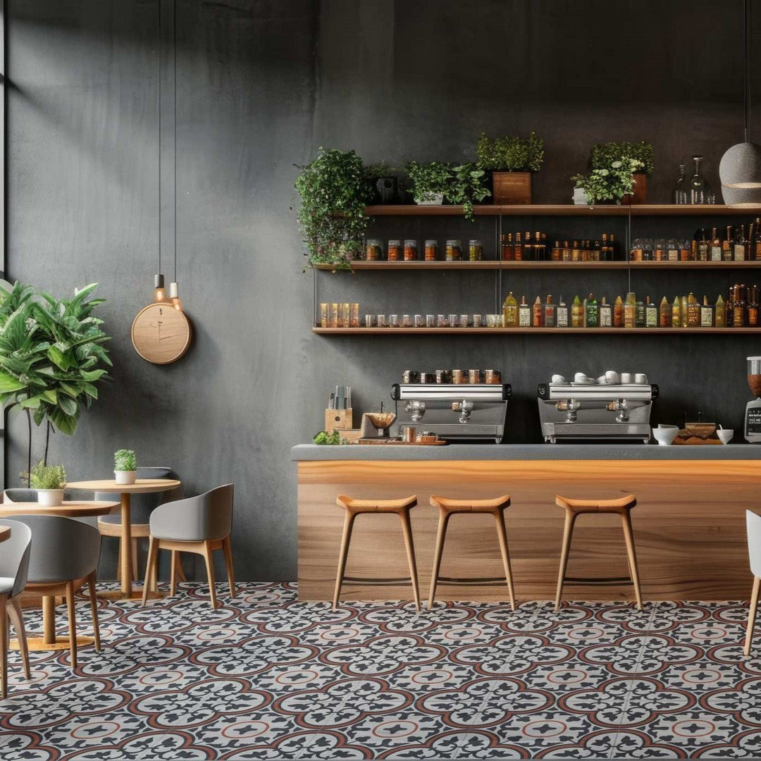 Bati-Orient-Cement-8-x-8-Matte-Décor-Modern-Square-Tile-White-Black-Red